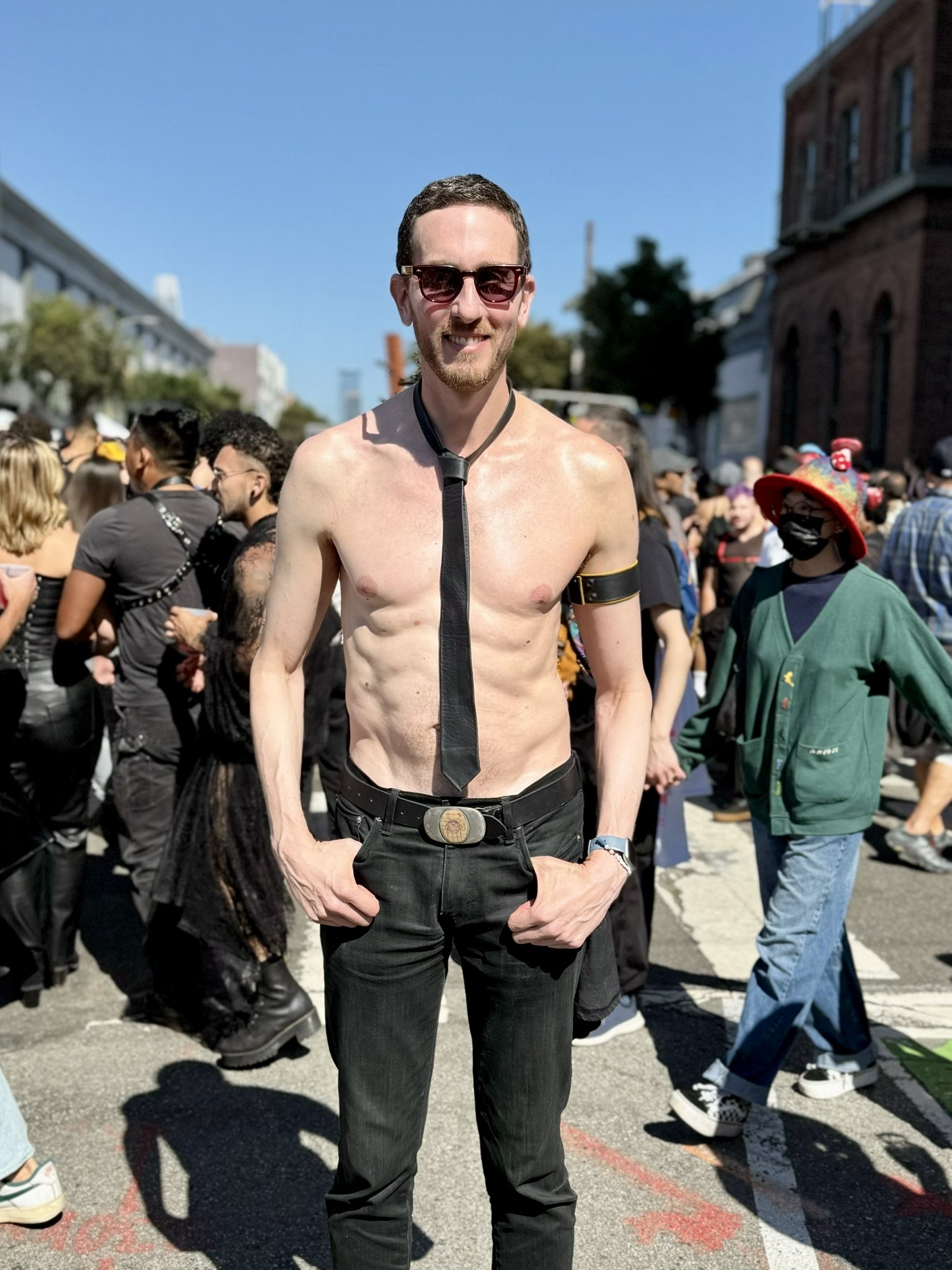 A picture of incumbent California Senator Scott Wiener at a gay parade dressed incredibly inappropriately in public while simultaneously holding a seat in office